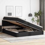 Casa si Gradina - Mobilier - Paturi si accesorii - Paturi - Pat cu lumini cu banda LED cu headboard Negru 160 x 200 cm PVC - Infinity.ro