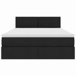 Casa si Gradina - Mobilier - Paturi si accesorii - Paturi - Pat cu lumini cu banda LED Negru 140 x 190 cm tesatura - Infinity.ro