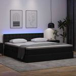 Casa si Gradina - Mobilier - Paturi si accesorii - Paturi - Pat cu lumini cu banda LED cu headboard Negru 160 x 200 cm PVC - Infinity.ro