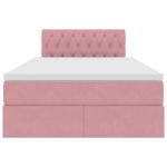 Casa si Gradina - Mobilier - Paturi si accesorii - Paturi - Pat cu lumini cu banda LED Roz 120 x 200 cm Catifea - Infinity.ro