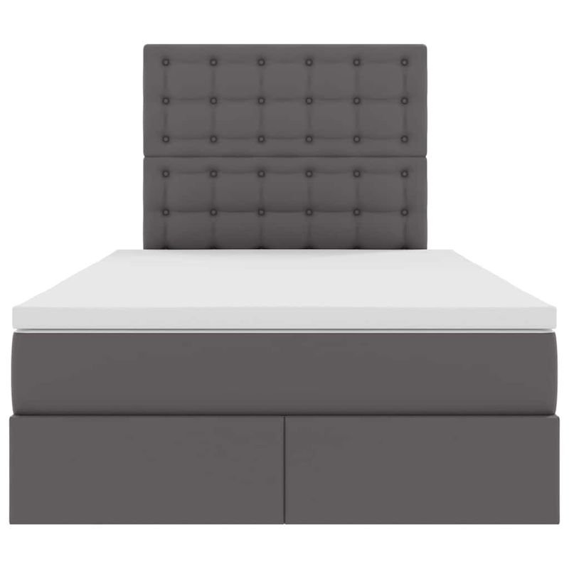 Casa si Gradina - Mobilier - Paturi si accesorii - Paturi - Pat cu lumini cu banda LED cu headboard Gri 120 x 200 cm PVC - Infinity.ro
