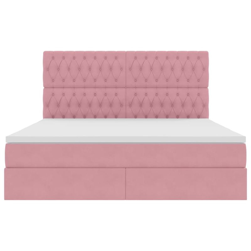 Casa si Gradina - Mobilier - Paturi si accesorii - Paturi - Pat cu lumini cu banda LED Roz 180 x 200 cm Catifea - Infinity.ro