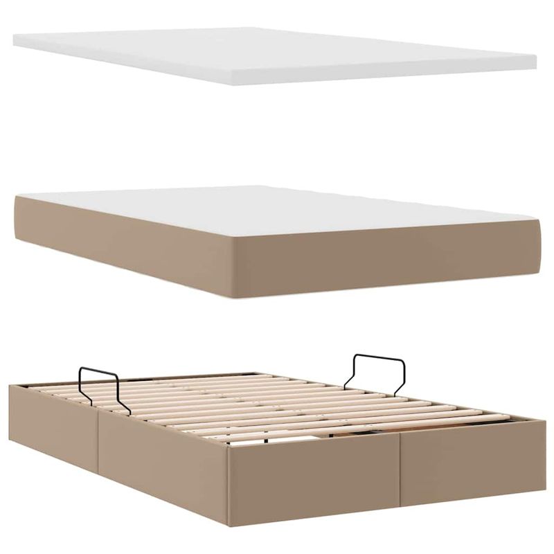 Casa si Gradina - Mobilier - Paturi si accesorii - Paturi - Pat cu lumini cu banda LED Cappuccino 120 x 200 cm PVC - Infinity.ro