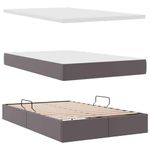 Casa si Gradina - Mobilier - Paturi si accesorii - Paturi - Pat cu lumini cu banda LED cu headboard Gri 120 x 200 cm PVC - Infinity.ro