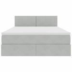 Casa si Gradina - Mobilier - Paturi si accesorii - Paturi - Pat cu lumini cu banda LED Gri deschis 140 x 200 cm Catifea - Infinity.ro