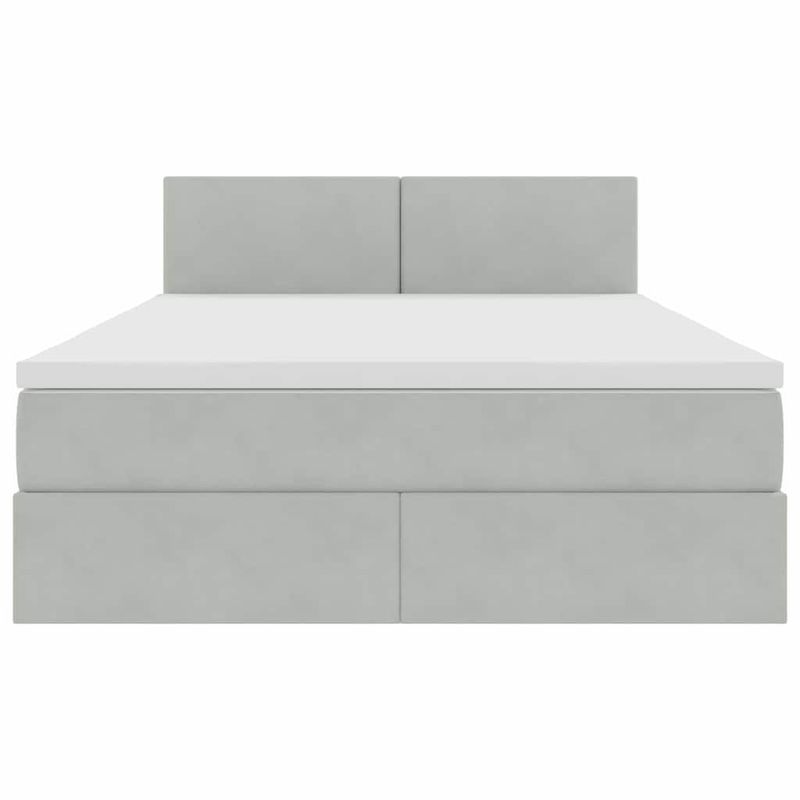 Casa si Gradina - Mobilier - Paturi si accesorii - Paturi - Pat cu lumini cu banda LED Gri deschis 140 x 200 cm Catifea - Infinity.ro