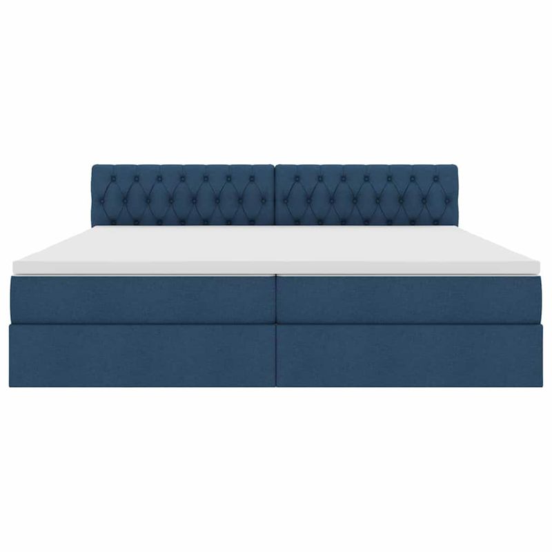Casa si Gradina - Mobilier - Paturi si accesorii - Paturi - Pat cu lumini cu banda LED albastru 200 x 200 cm tesatura - Infinity.ro