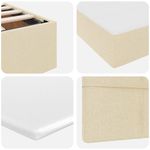 Casa si Gradina - Mobilier - Paturi si accesorii - Paturi - Pat cu lumini cu banda LED Creme 140 x 190 cm tesatura - Infinity.ro