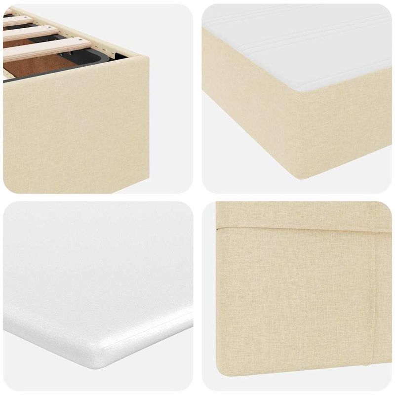 Casa si Gradina - Mobilier - Paturi si accesorii - Paturi - Pat cu lumini cu banda LED Creme 140 x 190 cm tesatura - Infinity.ro