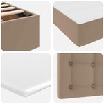 Casa si Gradina - Mobilier - Paturi si accesorii - Paturi - Pat cu lumini cu banda LED Cappuccino 140 x 200 cm PVC - Infinity.ro