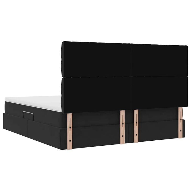 Casa si Gradina - Mobilier - Paturi si accesorii - Paturi - Pat cu lumini cu banda LED Negru 160 x 200 cm Catifea - Infinity.ro