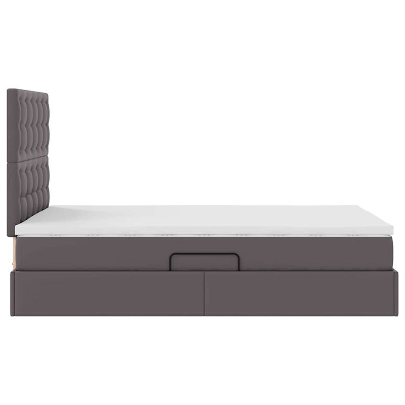 Casa si Gradina - Mobilier - Paturi si accesorii - Paturi - Pat cu lumini cu banda LED cu headboard Gri 120 x 200 cm PVC - Infinity.ro