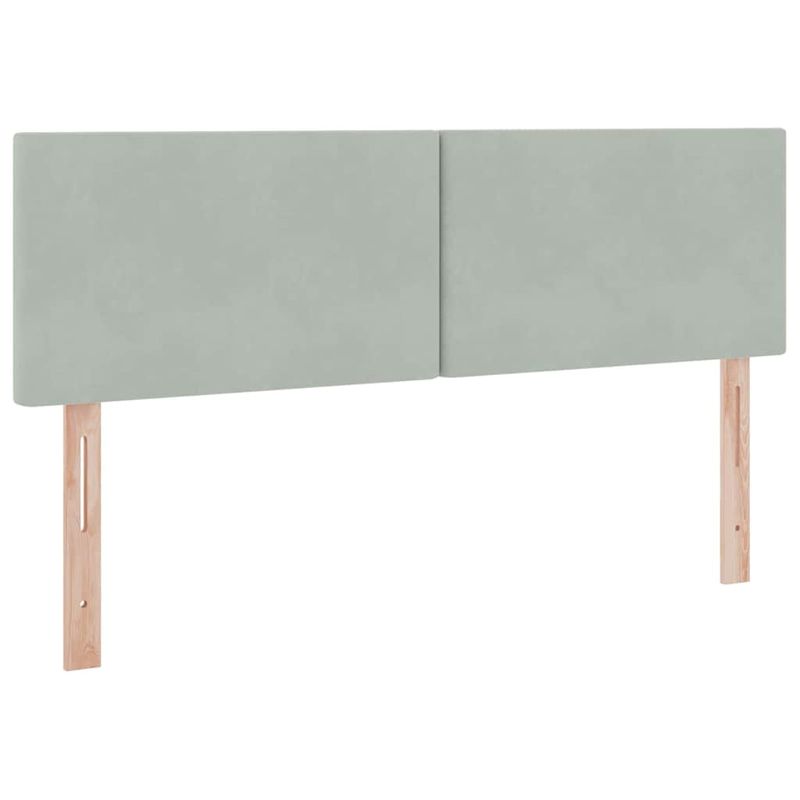 Casa si Gradina - Mobilier - Paturi si accesorii - Paturi - Pat cu lumini cu banda LED Gri deschis 140 x 200 cm Catifea - Infinity.ro