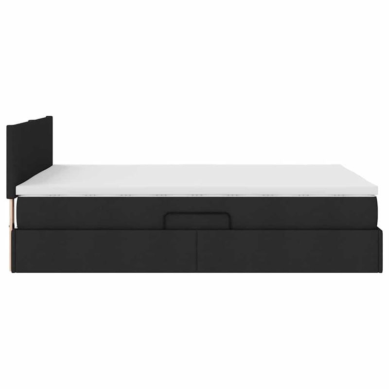 Casa si Gradina - Mobilier - Paturi si accesorii - Paturi - Pat cu lumini cu banda LED Negru 140 x 190 cm tesatura - Infinity.ro
