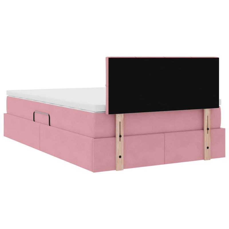 Casa si Gradina - Mobilier - Paturi si accesorii - Paturi - Pat cu lumini cu banda LED Roz 120 x 200 cm Catifea - Infinity.ro