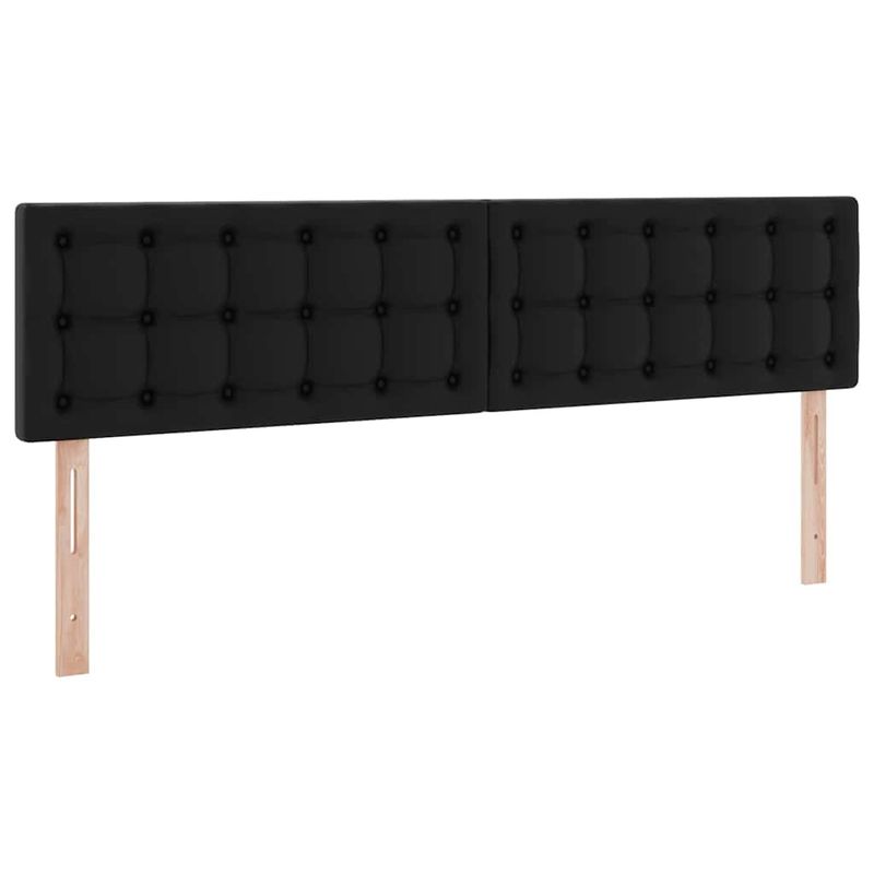Casa si Gradina - Mobilier - Paturi si accesorii - Paturi - Pat cu lumini cu banda LED cu headboard Negru 160 x 200 cm PVC - Infinity.ro