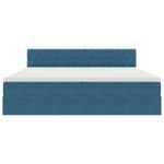 Casa si Gradina - Mobilier - Paturi si accesorii - Paturi - Pat cu lumini cu banda LED Albastru inchis 200 x 200 cm Catifea - Infinity.ro