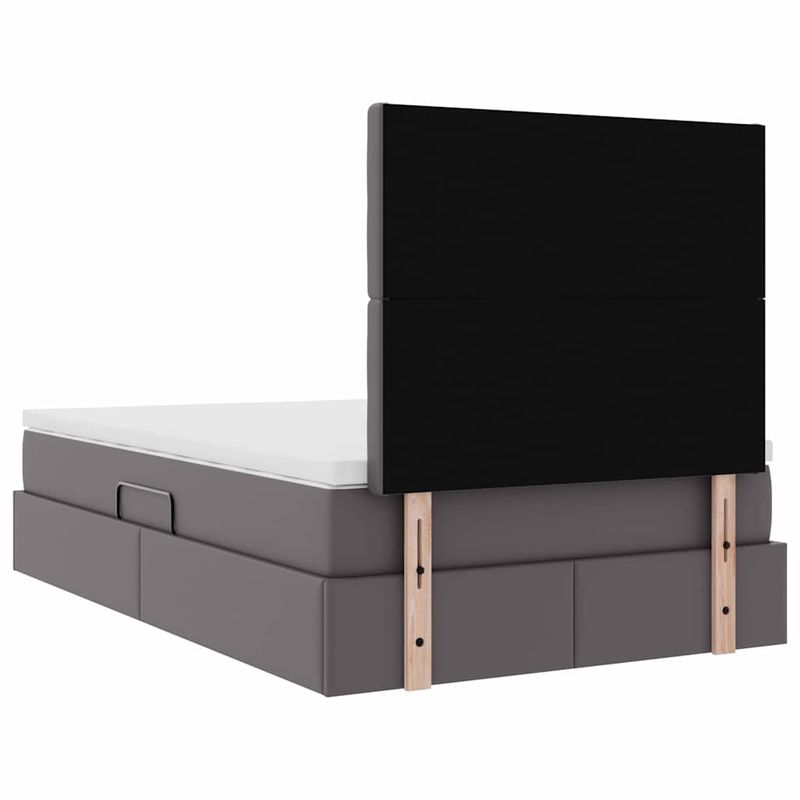 Casa si Gradina - Mobilier - Paturi si accesorii - Paturi - Pat cu lumini cu banda LED cu headboard Gri 120 x 200 cm PVC - Infinity.ro