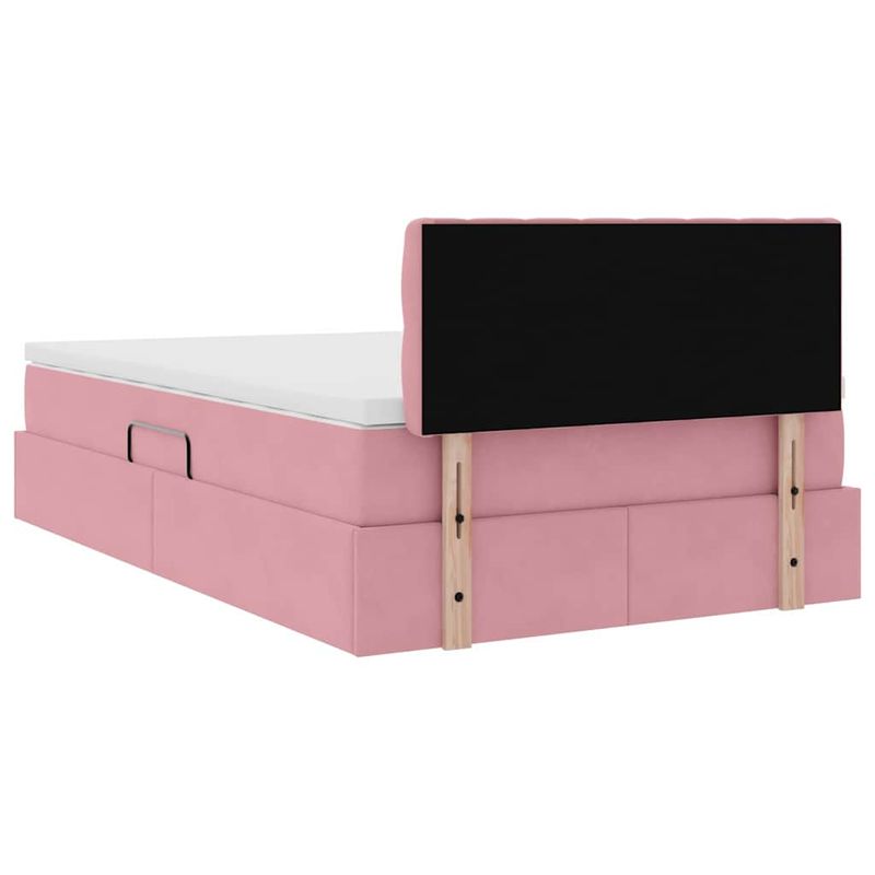 Casa si Gradina - Mobilier - Paturi si accesorii - Paturi - Pat cu lumini cu banda LED Roz 120 x 200 cm Catifea - Infinity.ro