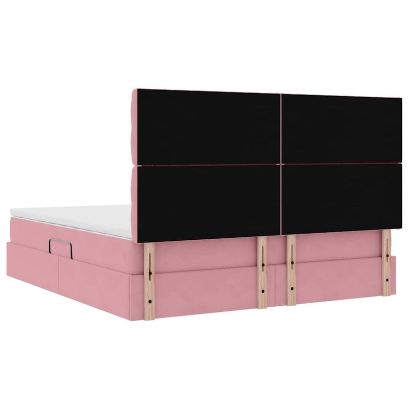 Casa si Gradina - Mobilier - Paturi si accesorii - Paturi - Pat cu lumini cu banda LED Roz 180 x 200 cm Catifea - Infinity.ro