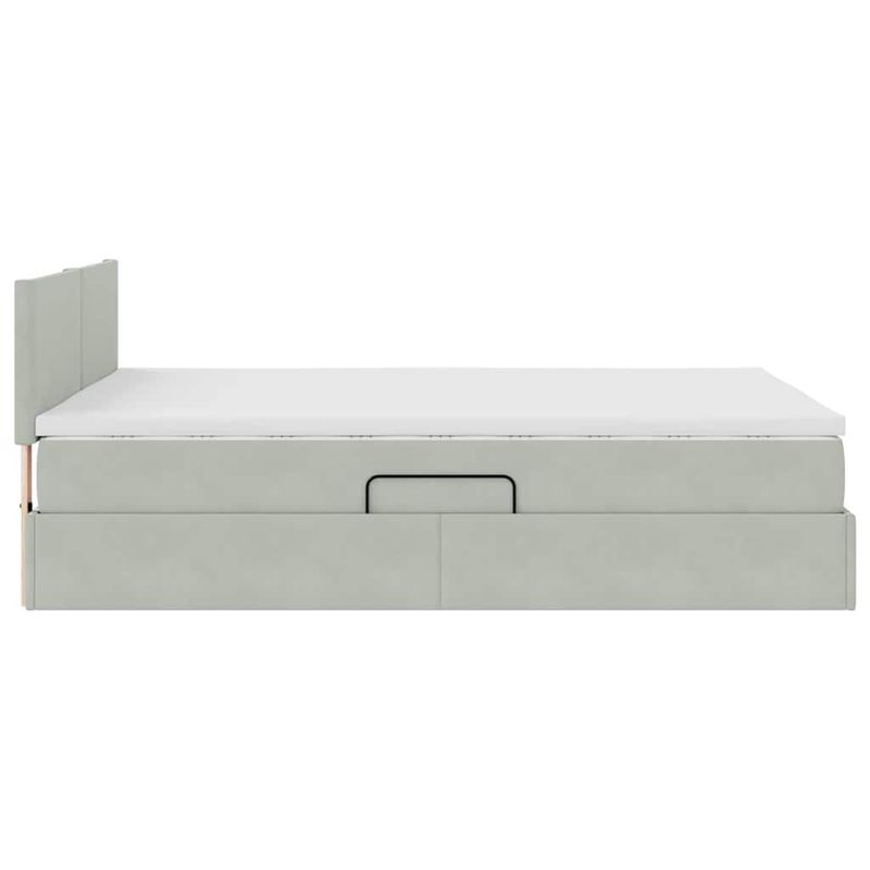 Casa si Gradina - Mobilier - Paturi si accesorii - Paturi - Pat cu lumini cu banda LED Gri deschis 140 x 200 cm Catifea - Infinity.ro