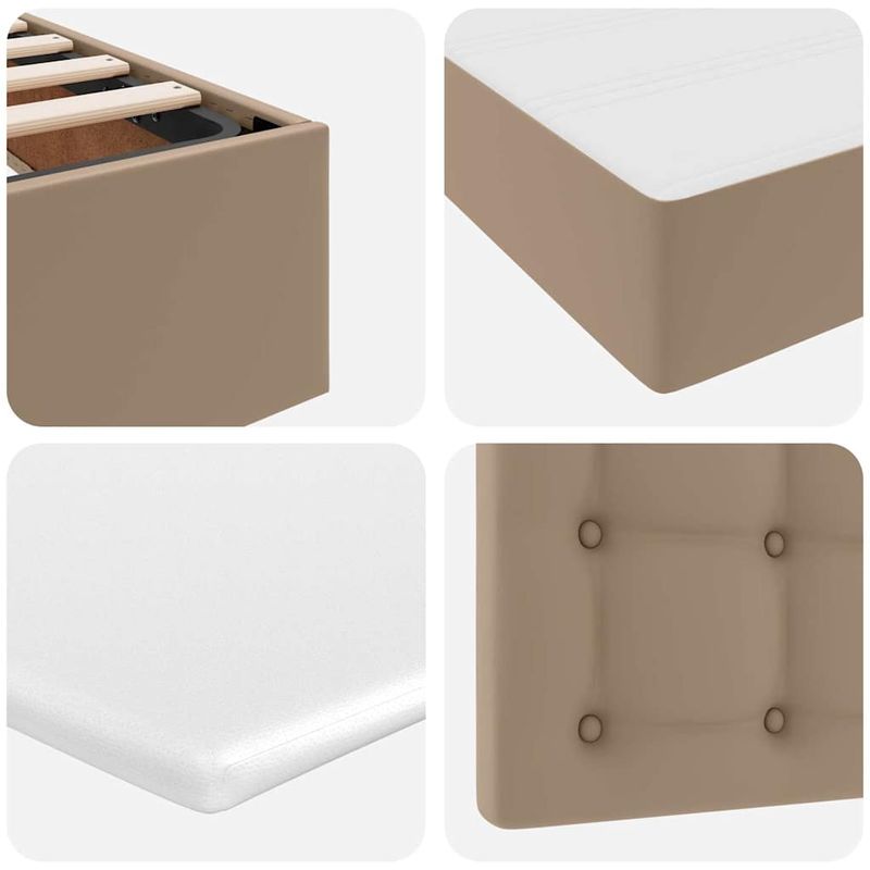 Casa si Gradina - Mobilier - Paturi si accesorii - Paturi - Pat cu lumini cu banda LED Cappuccino 120 x 200 cm PVC - Infinity.ro