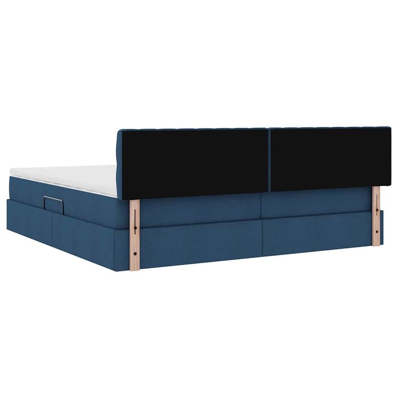Casa si Gradina - Mobilier - Paturi si accesorii - Paturi - Pat cu lumini cu banda LED albastru 200 x 200 cm tesatura - Infinity.ro