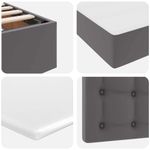 Casa si Gradina - Mobilier - Paturi si accesorii - Paturi - Pat cu lumini cu banda LED cu headboard Gri 120 x 200 cm PVC - Infinity.ro