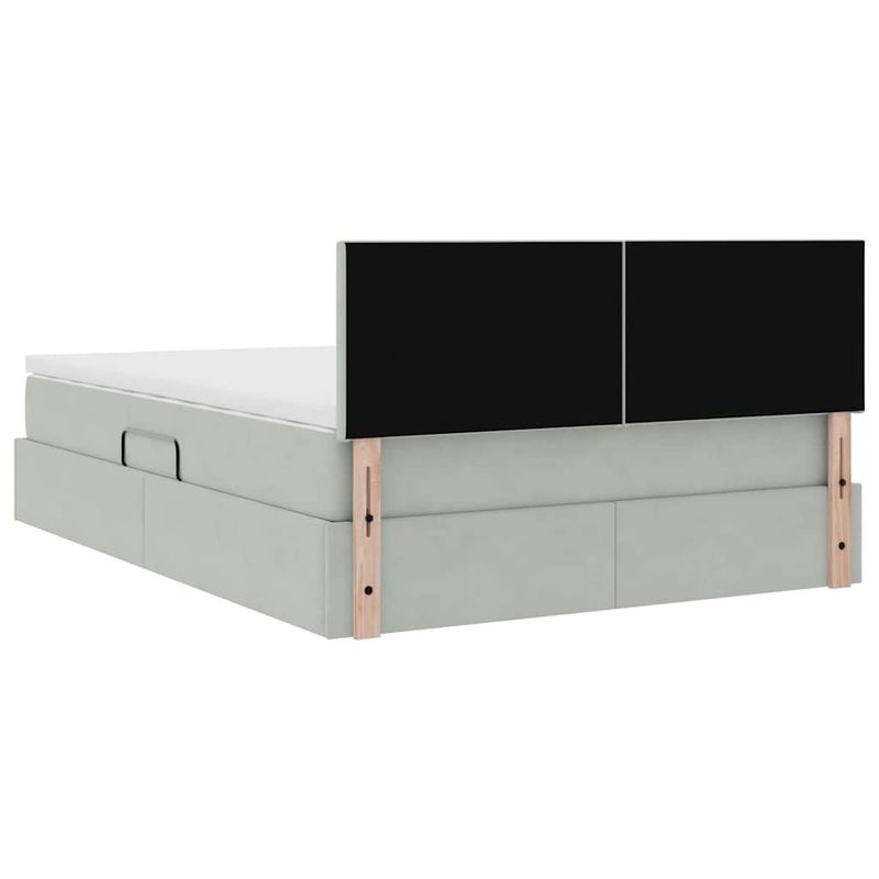 Casa si Gradina - Mobilier - Paturi si accesorii - Paturi - Pat cu lumini cu banda LED Gri deschis 140 x 200 cm Catifea - Infinity.ro