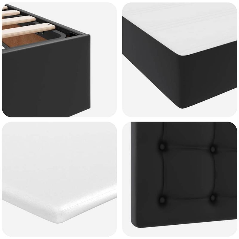 Casa si Gradina - Mobilier - Paturi si accesorii - Paturi - Pat cu lumini cu banda LED Gri deschis 200 x 200 cm PVC - Infinity.ro