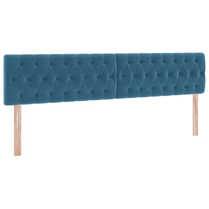 Casa si Gradina - Mobilier - Paturi si accesorii - Paturi - Pat cu lumini cu banda LED Albastru inchis 200 x 200 cm Catifea - Infinity.ro