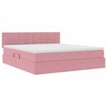Casa si Gradina - Mobilier - Paturi si accesorii - Paturi - Pat cu lumini cu banda LED Roz 180 x 200 cm Catifea - Infinity.ro