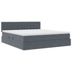 Casa si Gradina - Mobilier - Paturi si accesorii - Paturi - Pat cu lumini cu banda LED Gri inchis 180 x 200 cm Catifea - Infinity.ro