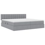 Casa si Gradina - Mobilier - Paturi si accesorii - Paturi - Pat cu lumini cu banda LED Gri deschis 200 x 200 cm tesatura - Infinity.ro