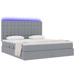 Casa si Gradina - Mobilier - Paturi si accesorii - Paturi - Pat cu lumini cu banda LED Gri deschis 160 x 200 cm tesatura - Infinity.ro
