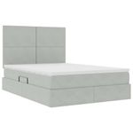 Casa si Gradina - Mobilier - Paturi si accesorii - Paturi - Pat cu lumini cu banda LED Gri deschis 140 x 200 cm Catifea - Infinity.ro