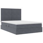Casa si Gradina - Mobilier - Paturi si accesorii - Paturi - Pat cu lumini cu banda LED Gri inchis 140 x 190 cm Catifea - Infinity.ro