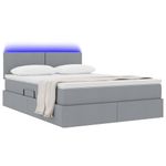 Casa si Gradina - Mobilier - Paturi si accesorii - Paturi - Pat cu lumini cu banda LED Gri deschis 140 x 190 cm tesatura - Infinity.ro