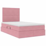 Casa si Gradina - Mobilier - Paturi si accesorii - Paturi - Pat cu lumini cu banda LED Roz 120 x 200 cm Catifea - Infinity.ro