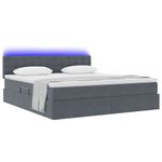Casa si Gradina - Mobilier - Paturi si accesorii - Paturi - Pat cu lumini cu banda LED Gri inchis 180 x 200 cm Catifea - Infinity.ro