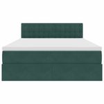 Casa si Gradina - Mobilier - Paturi si accesorii - Paturi - Pat cu lumini cu banda LED Verde inchis 140 x 190 cm Catifea - Infinity.ro