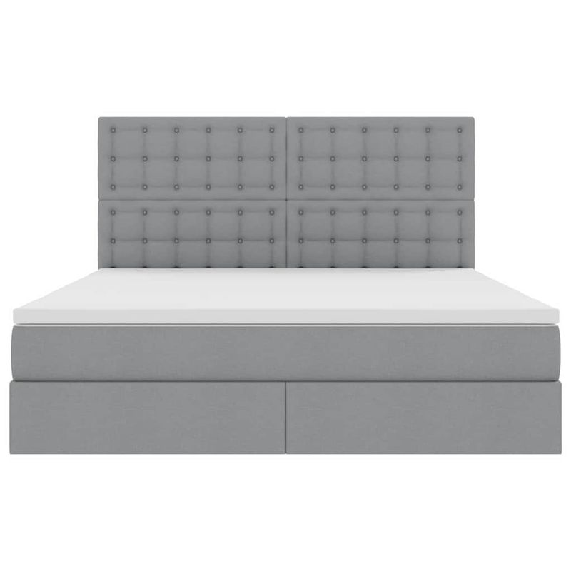 Casa si Gradina - Mobilier - Paturi si accesorii - Paturi - Pat cu lumini cu banda LED Gri deschis 160 x 200 cm tesatura - Infinity.ro