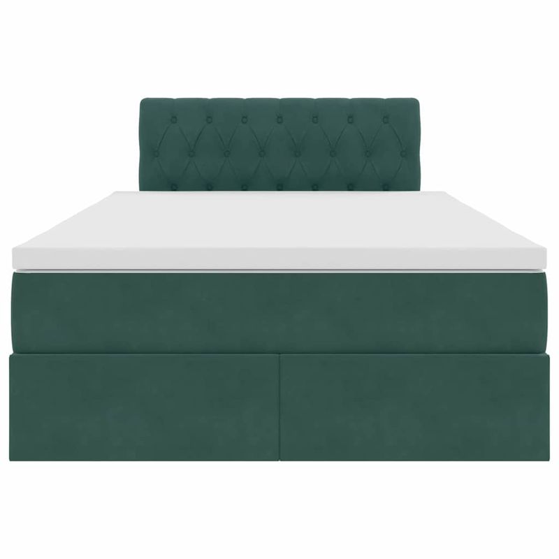 Casa si Gradina - Mobilier - Paturi si accesorii - Paturi - Pat cu lumini cu banda LED Verde inchis 120 x 200 cm Catifea - Infinity.ro