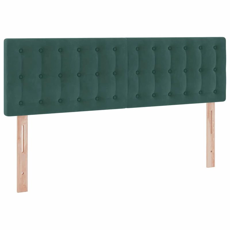 Casa si Gradina - Mobilier - Paturi si accesorii - Paturi - Pat cu lumini cu banda LED Verde inchis 140 x 190 cm Catifea - Infinity.ro