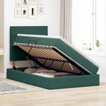Casa si Gradina - Mobilier - Paturi si accesorii - Paturi - Pat cu lumini cu banda LED Verde inchis 120 x 200 cm Catifea - Infinity.ro