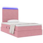 Casa si Gradina - Mobilier - Paturi si accesorii - Paturi - Pat cu lumini cu banda LED Roz 120 x 200 cm Catifea - Infinity.ro