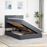 Casa si Gradina - Mobilier - Paturi si accesorii - Paturi - Pat cu lumini cu banda LED Gri inchis 140 x 190 cm Catifea - Infinity.ro