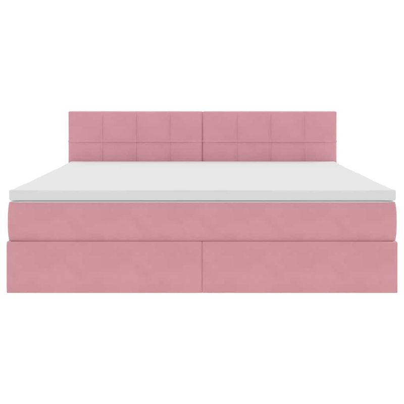 Casa si Gradina - Mobilier - Paturi si accesorii - Paturi - Pat cu lumini cu banda LED Roz 180 x 200 cm Catifea - Infinity.ro