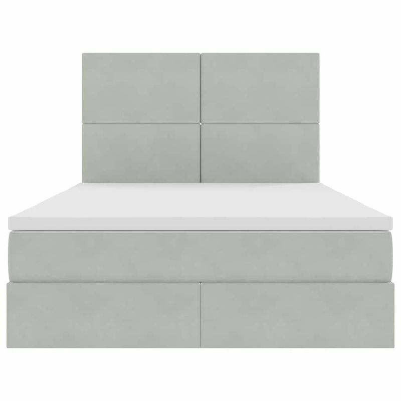 Casa si Gradina - Mobilier - Paturi si accesorii - Paturi - Pat cu lumini cu banda LED Gri deschis 140 x 200 cm Catifea - Infinity.ro
