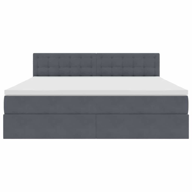 Casa si Gradina - Mobilier - Paturi si accesorii - Paturi - Pat cu lumini cu banda LED Gri inchis 180 x 200 cm Catifea - Infinity.ro